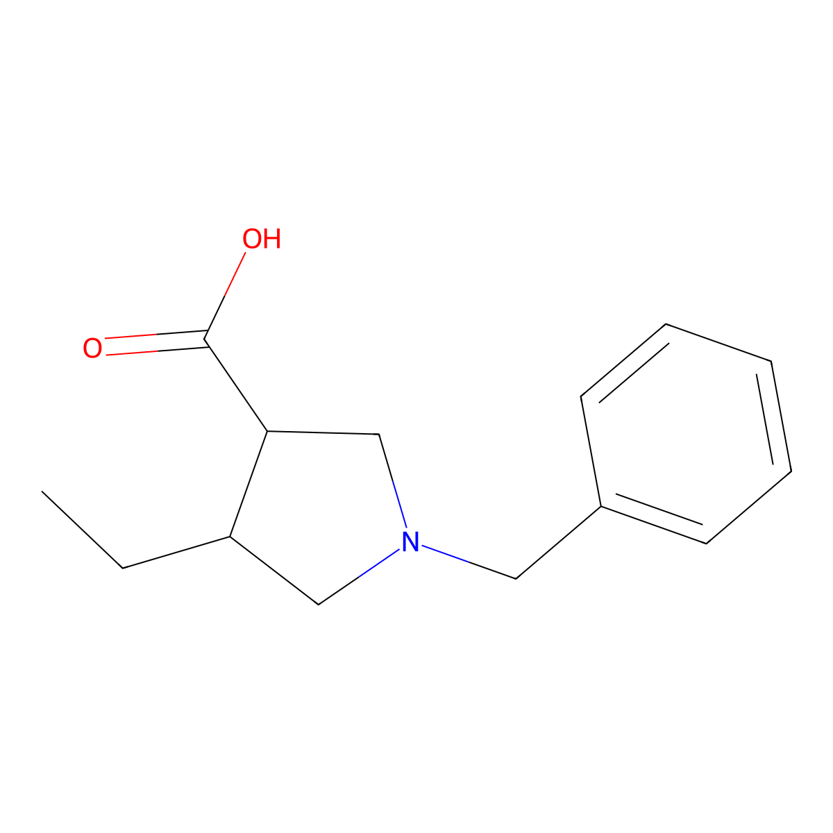 1-Benzyl-4-ethylpyrrolidine-3-carboxylic acid molecular structure, CAS 1410773-88-4