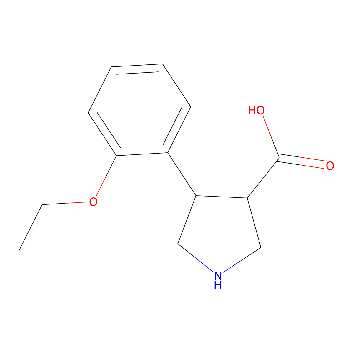4-(2-Ethoxyphenyl)pyrrolidine-3-carboxylic acid molecular structure, CAS 1410774-04-7
