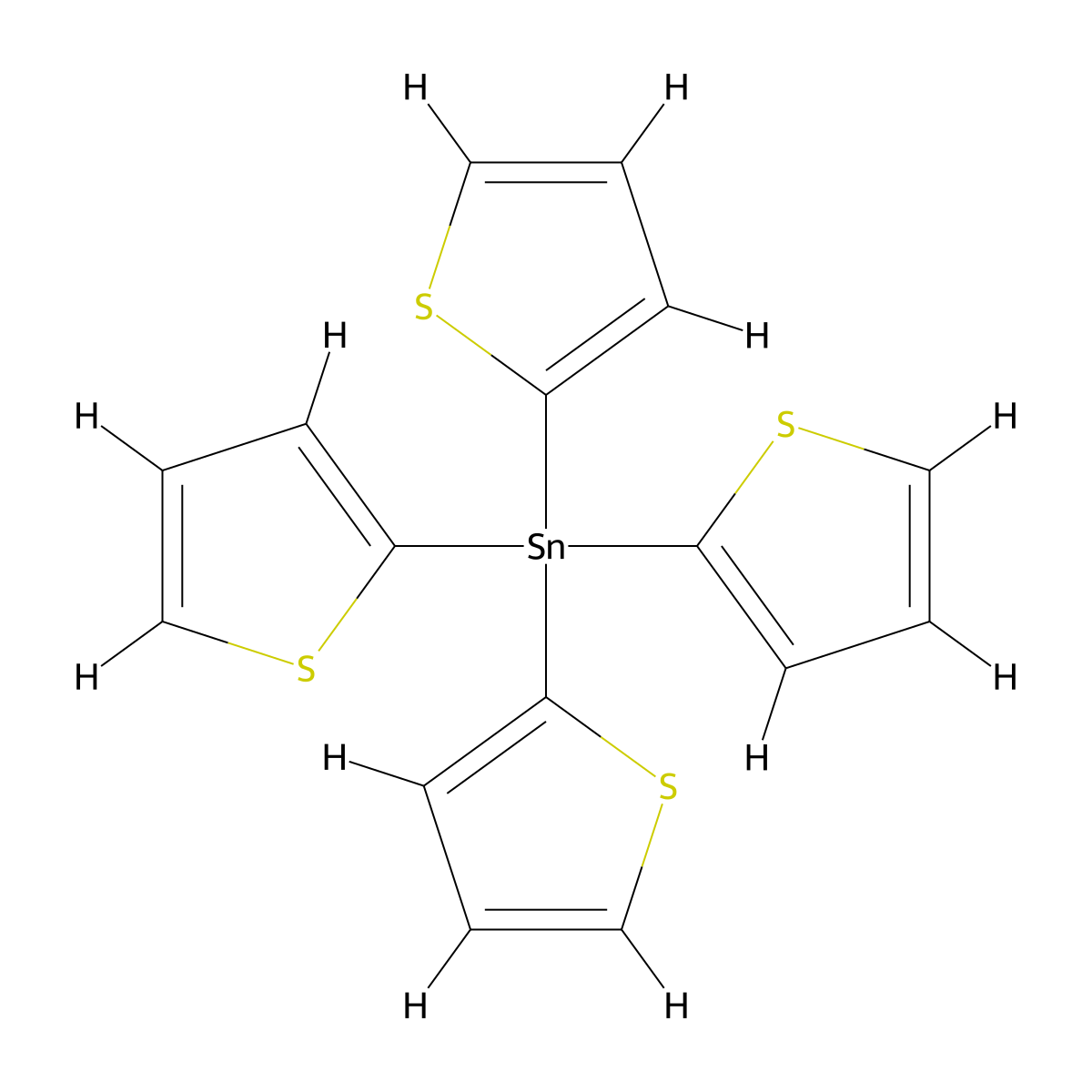 Tetra(thiophen-2-yl)stannane molecular structure, CAS 141078-72-0