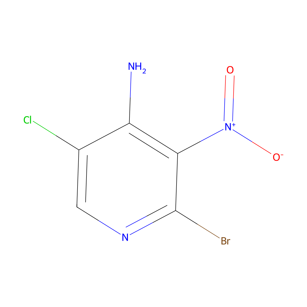2-Bromo-5-chloro-3-nitropyridin-4-amine molecular structure, CAS 1410792-09-4