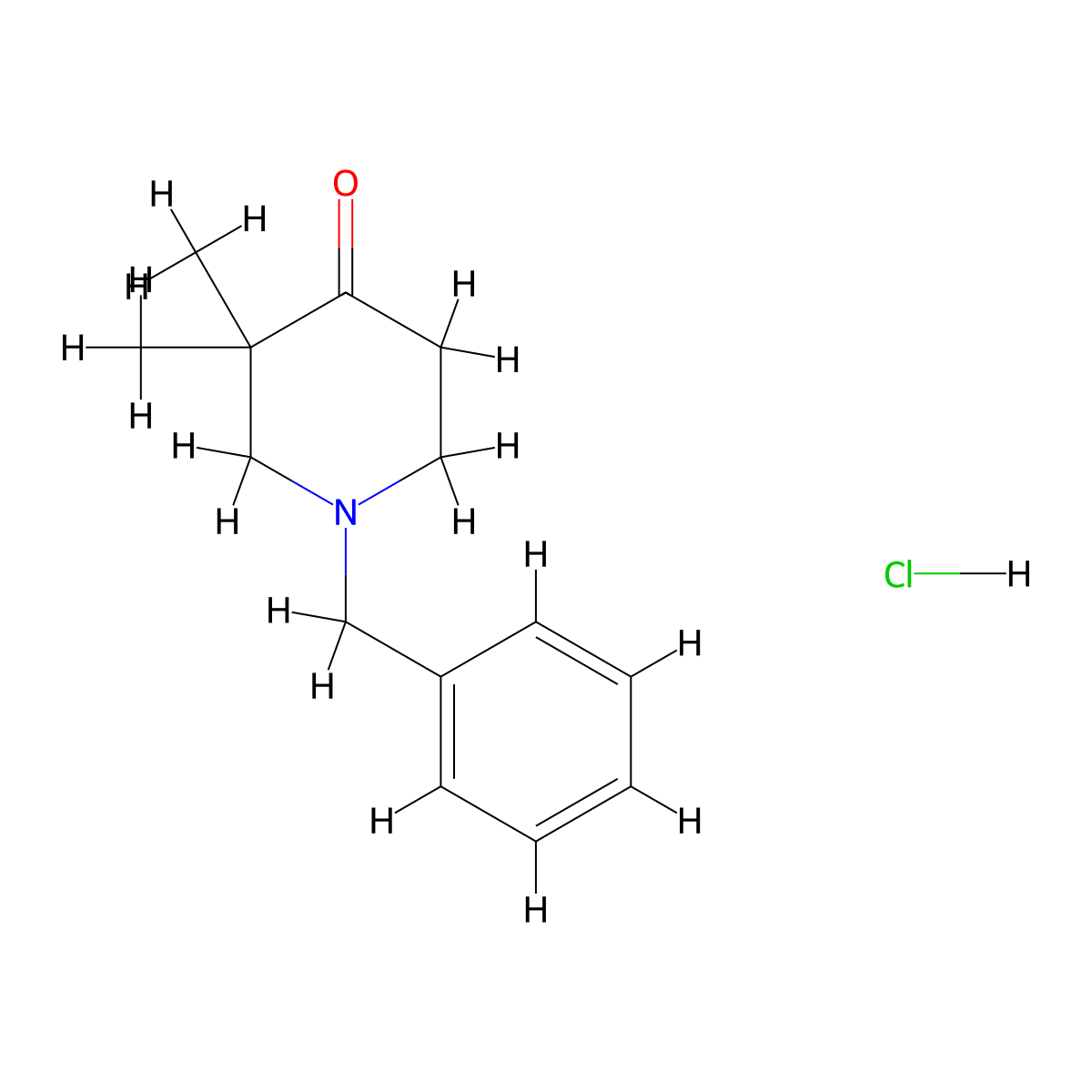 1-Benzyl-3,3-dimethylpiperidin-4-one hydrochloride molecular structure, CAS 1410792-20-9