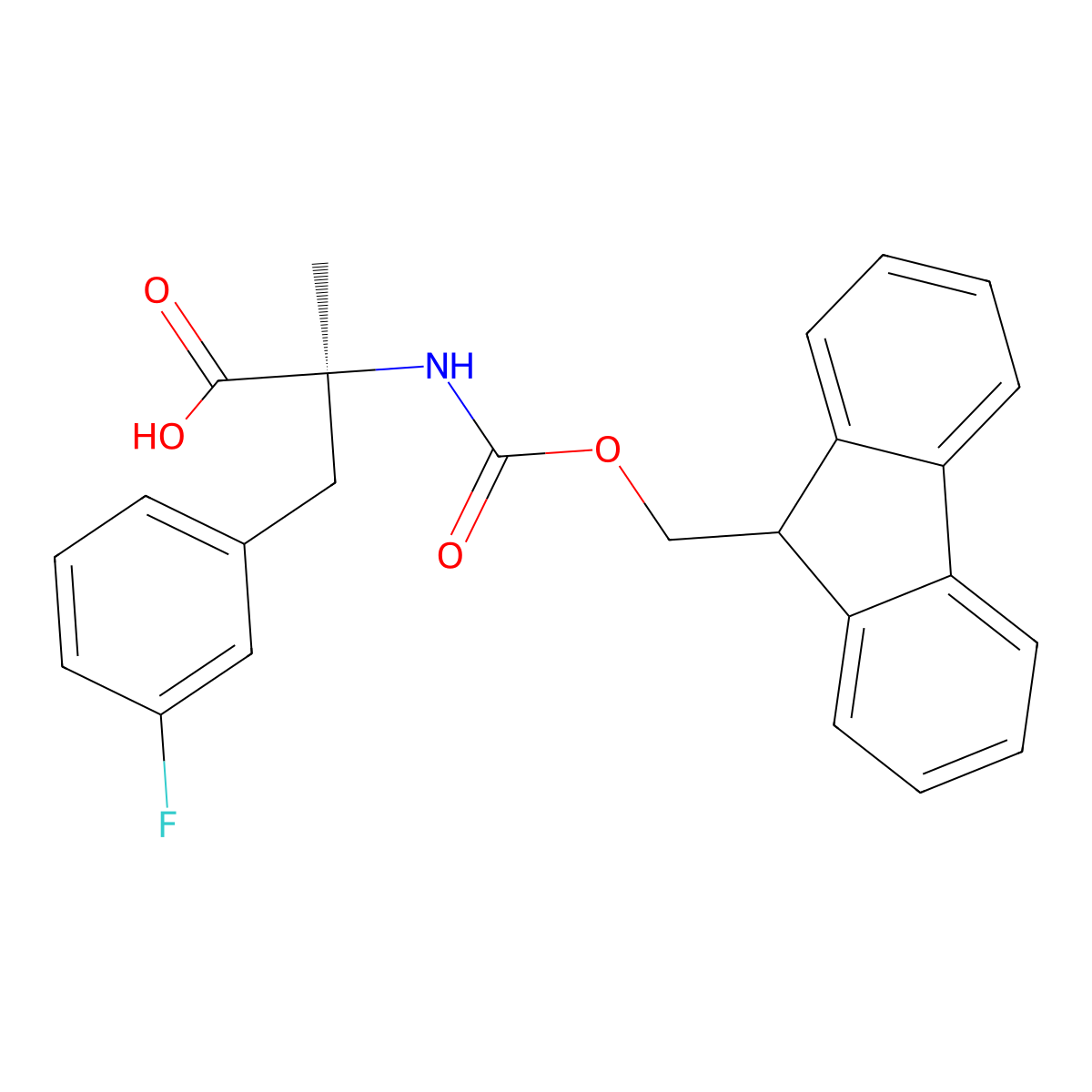 Fmoc-alpha-methyl-L-3-Fluorophe molecular structure, CAS 1410792-23-2