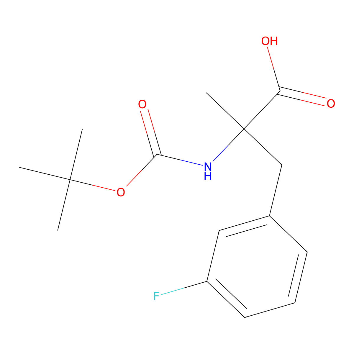 Boc-alpha-methyl-D-3-Fluorophe molecular structure, CAS 1410792-25-4