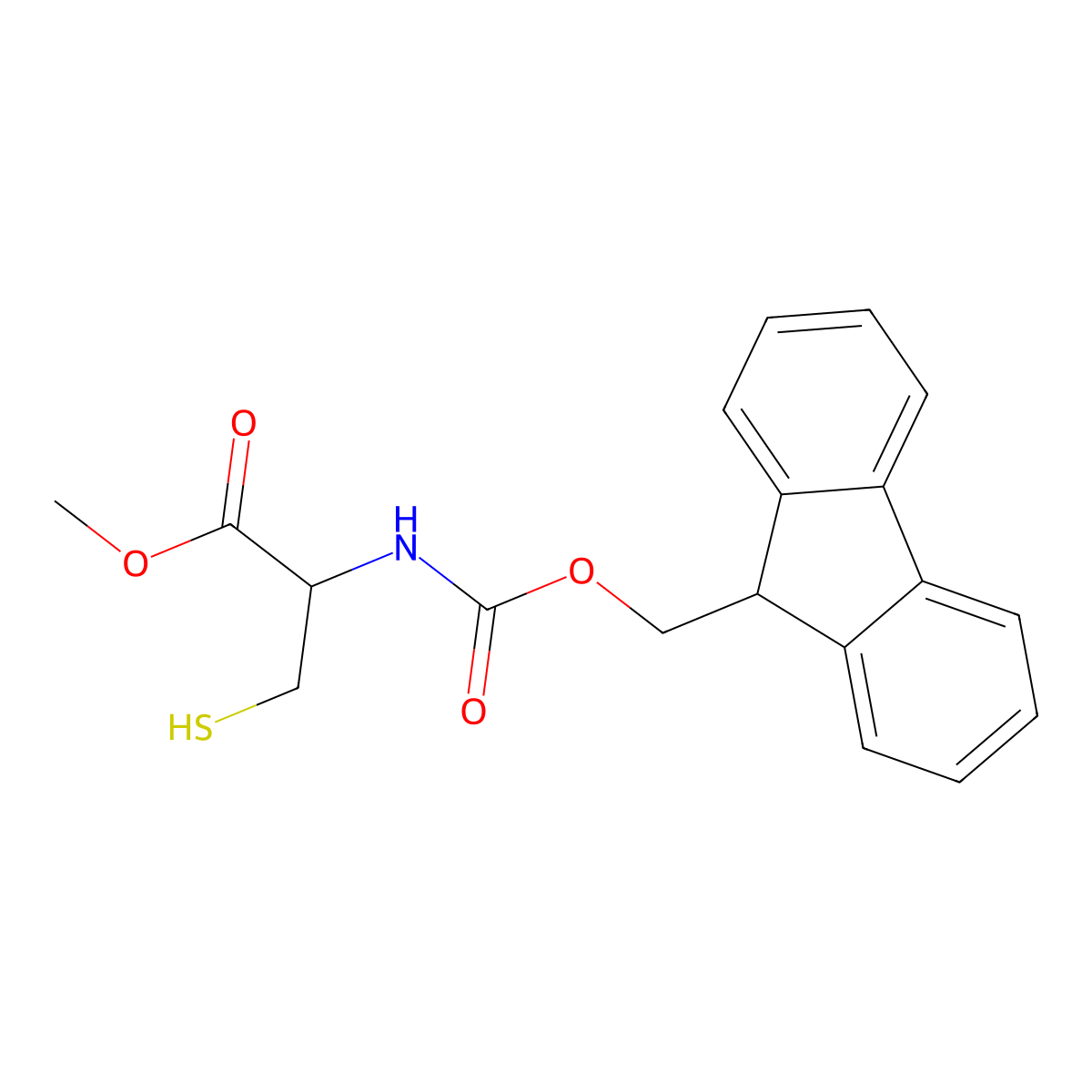 n-Fmoc-d-cysteine methyl ester molecular structure, CAS 1410792-50-5