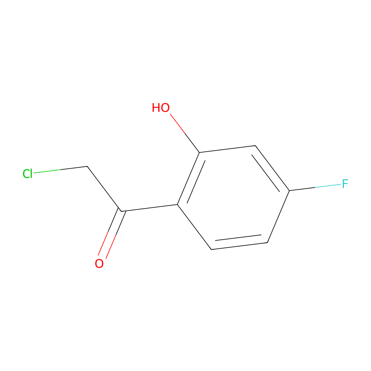 2-Chloro-1-(4-fluoro-2-hydroxyphenyl)ethanone molecular structure, CAS 1410792-94-7