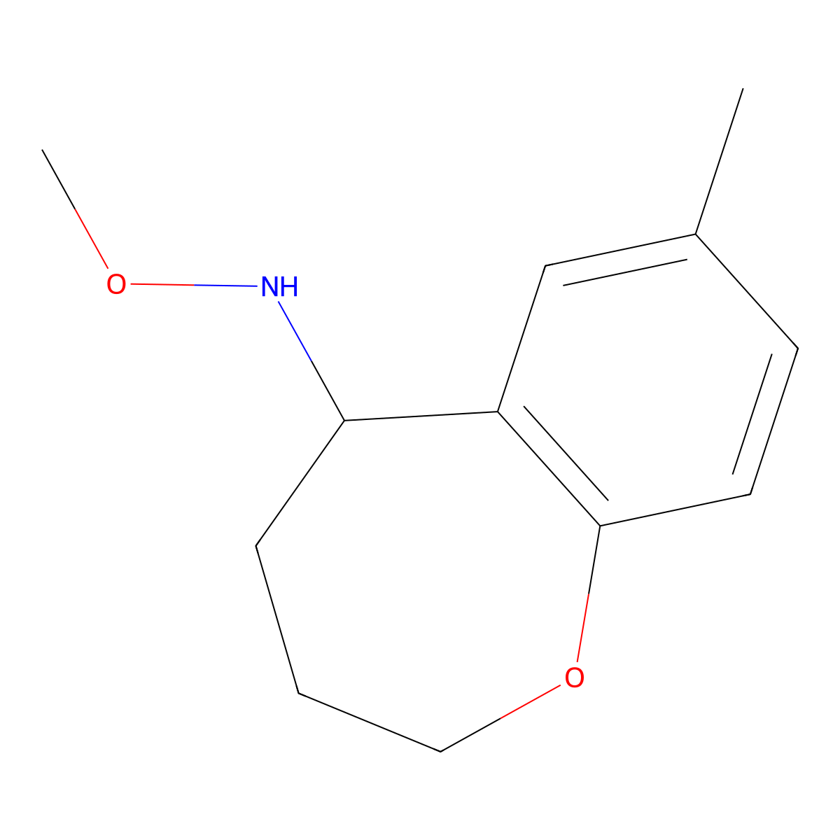 N-methoxy-7-methyl-2,3,4,5-tetrahydro-1-benzoxepin-5-amine molecular structure, CAS 1410792-98-1