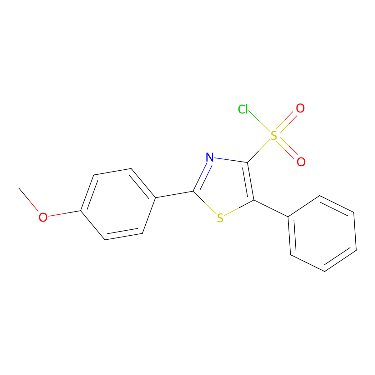 2-(4-Methoxyphenyl)-5-phenyl-1,3-thiazole-4-sulfonyl chloride molecular structure, CAS 1410793-25-7