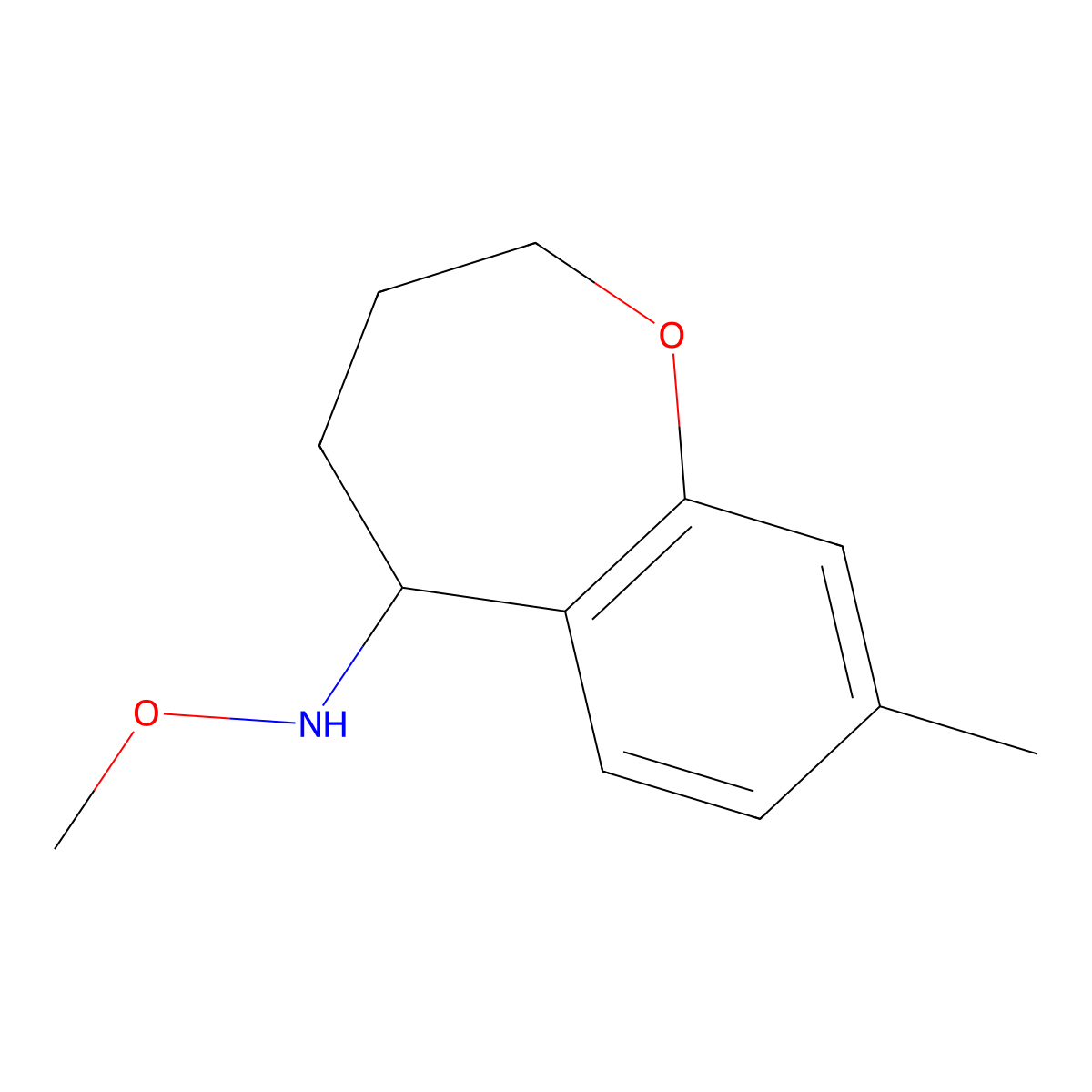 N-methoxy-8-methyl-2,3,4,5-tetrahydro-1-benzoxepin-5-amine molecular structure, CAS 1410793-28-0