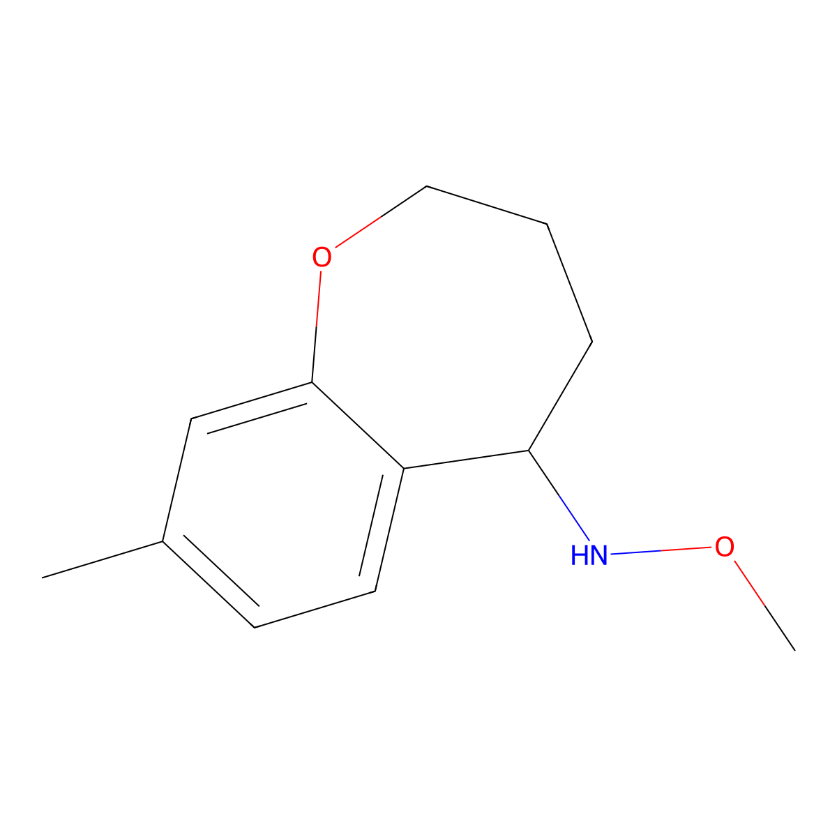 N-methoxy-8-methyl-2,3,4,5-tetrahydro-1-benzoxepin-5-amine molecular structure, CAS 1410793-28-0