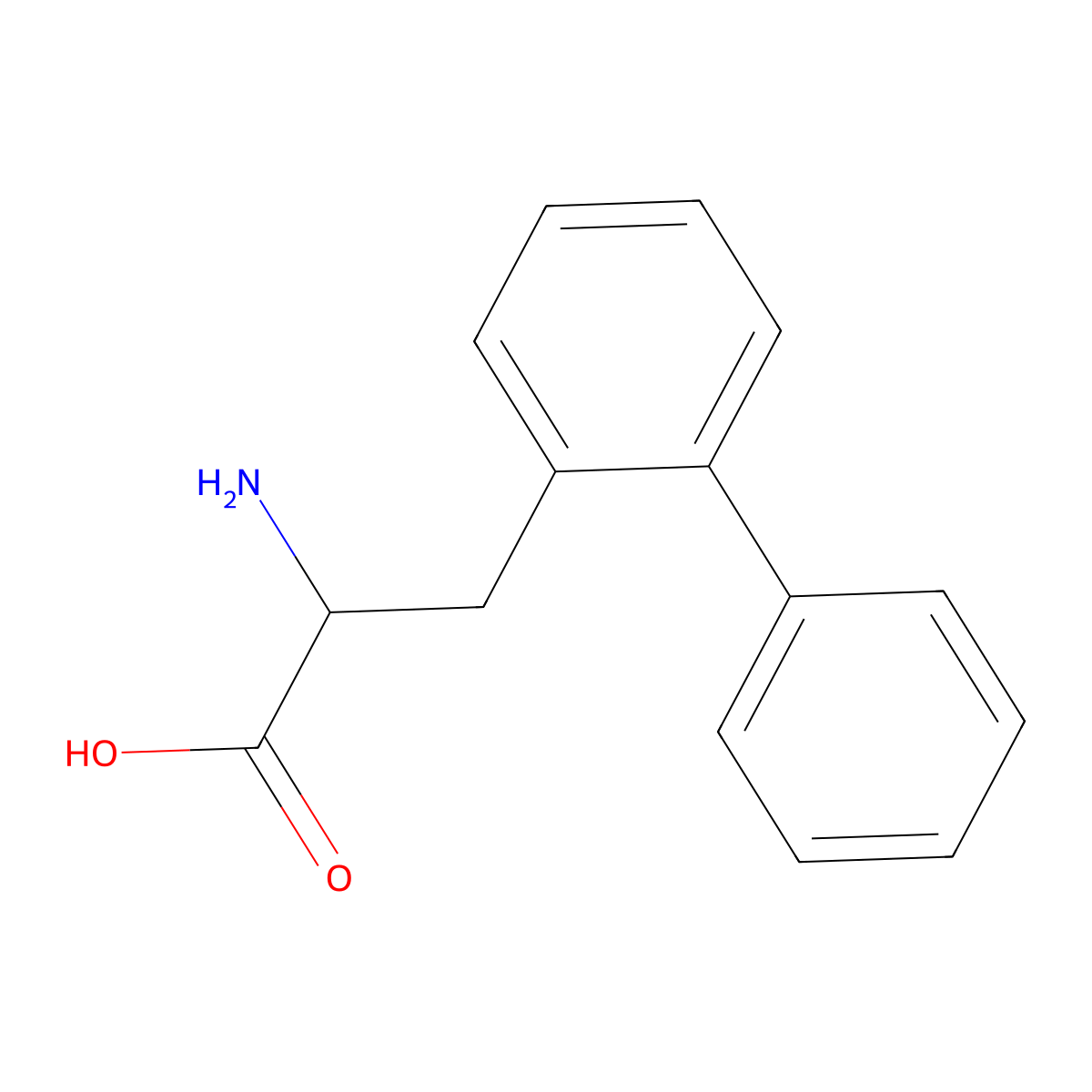 2-Amino-3-(2-phenylphenyl)propanoic acid molecular structure, CAS 14108-61-3