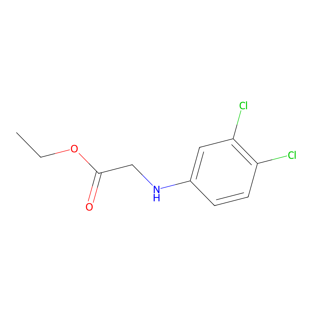Ethyl 2-(3,4-dichloroanilino)acetate molecular structure, CAS 14108-81-7
