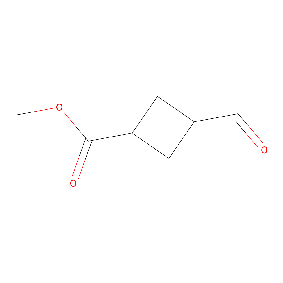 Methyl 3-formylcyclobutane-1-carboxylate molecular structure, CAS 1410810-14-8