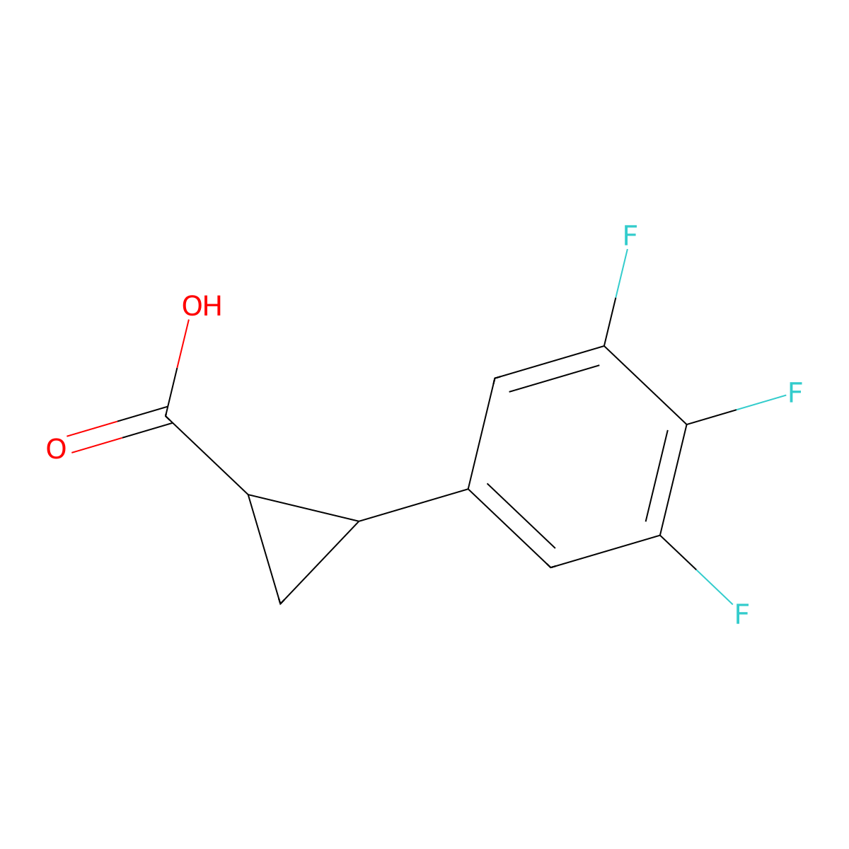 2-(3,4,5-Trifluorophenyl)cyclopropane-1-carboxylic acid molecular structure, CAS 1410819-23-6