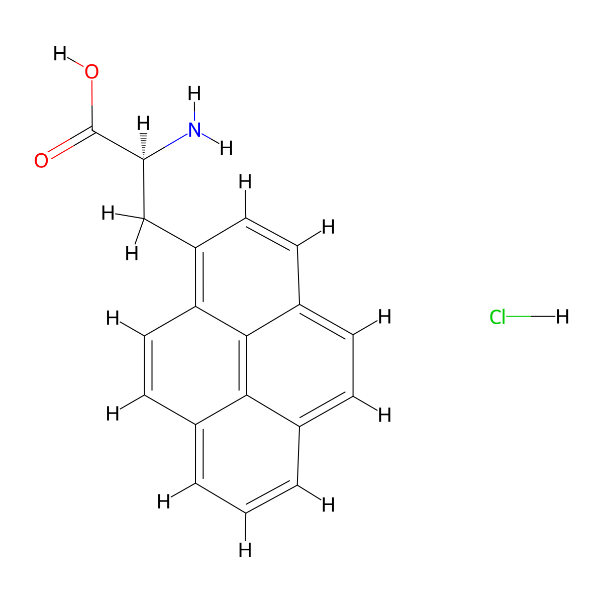 (S)-2-Amino-3-(pyren-1-yl)propanoic acid hydrochloride molecular structure, CAS 1410854-19-1