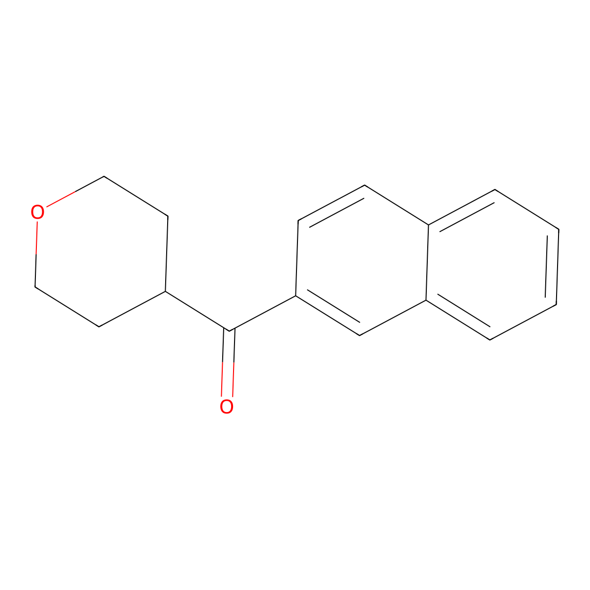 2-Naphthalenyl(tetrahydro-2H-pyran-4-yl)methanone molecular structure, CAS 1410855-35-4