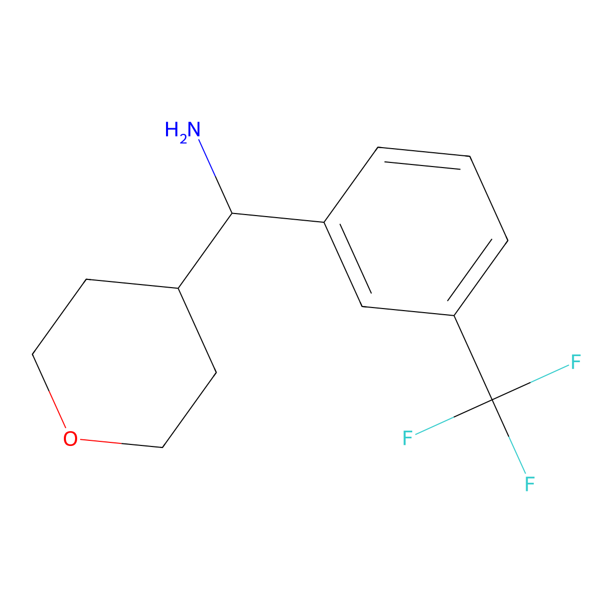 (Oxan-4-yl)[3-(trifluoromethyl)phenyl]methanamine molecular structure, CAS 1410855-48-9
