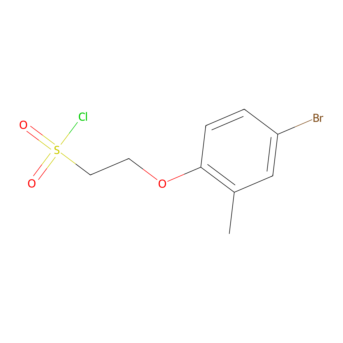 2-(4-Bromo-2-methylphenoxy)ethane-1-sulfonyl chloride molecular structure, CAS 1410866-92-0