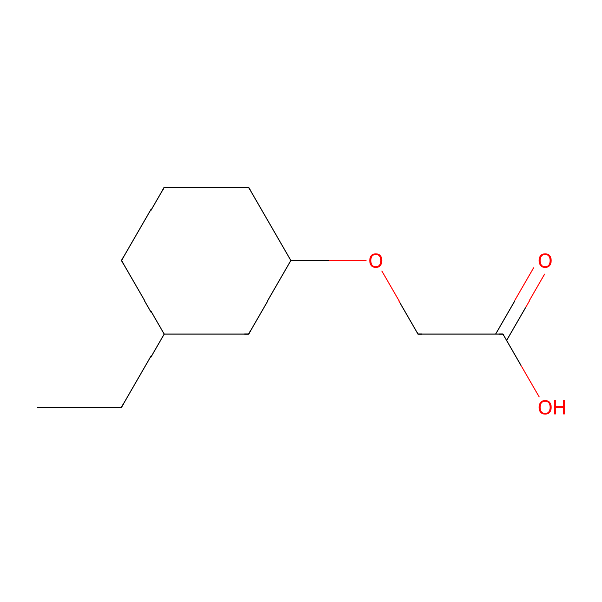 2-((3-Ethylcyclohexyl)oxy)acetic acid molecular structure, CAS 1410868-71-1