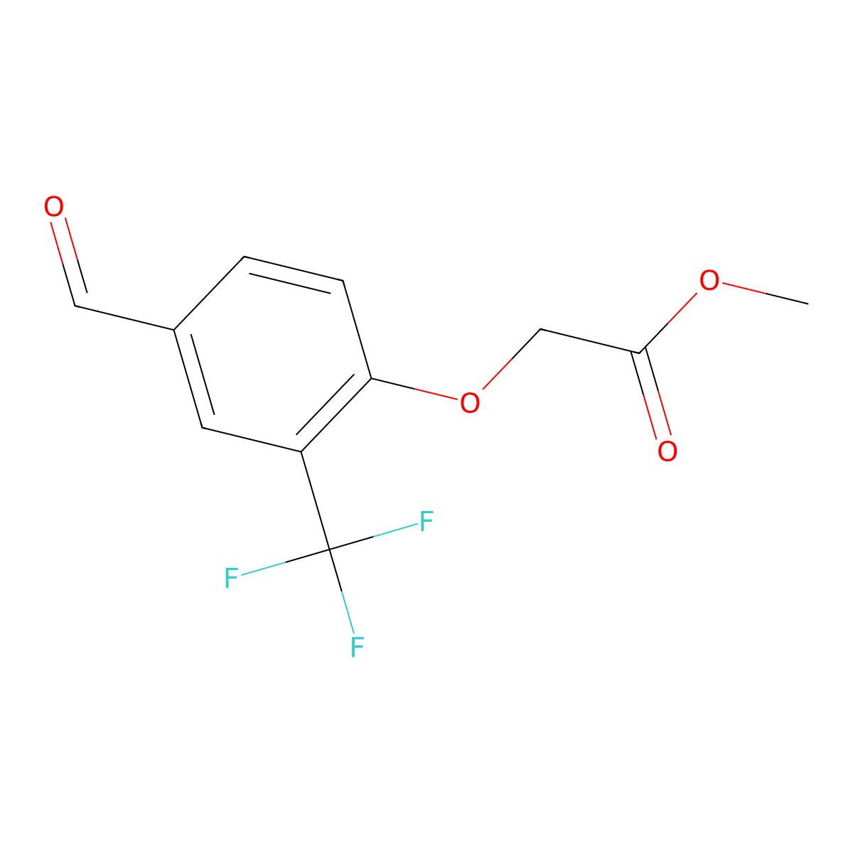 Methyl 2-[4-formyl-2-(trifluoromethyl)phenoxy]acetate molecular structure, CAS 1410877-83-6