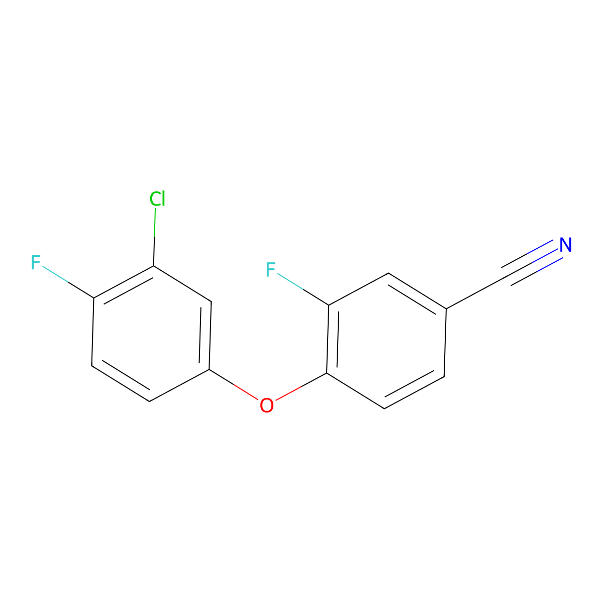 4-(3-Chloro-4-fluorophenoxy)-3-fluorobenzonitrile molecular structure, CAS 1410890-97-9