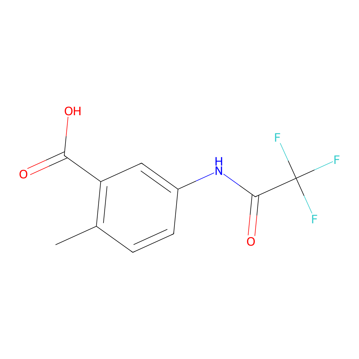 2-Methyl-5-(2,2,2-trifluoroacetamido)benzoic acid molecular structure, CAS 1410893-88-7