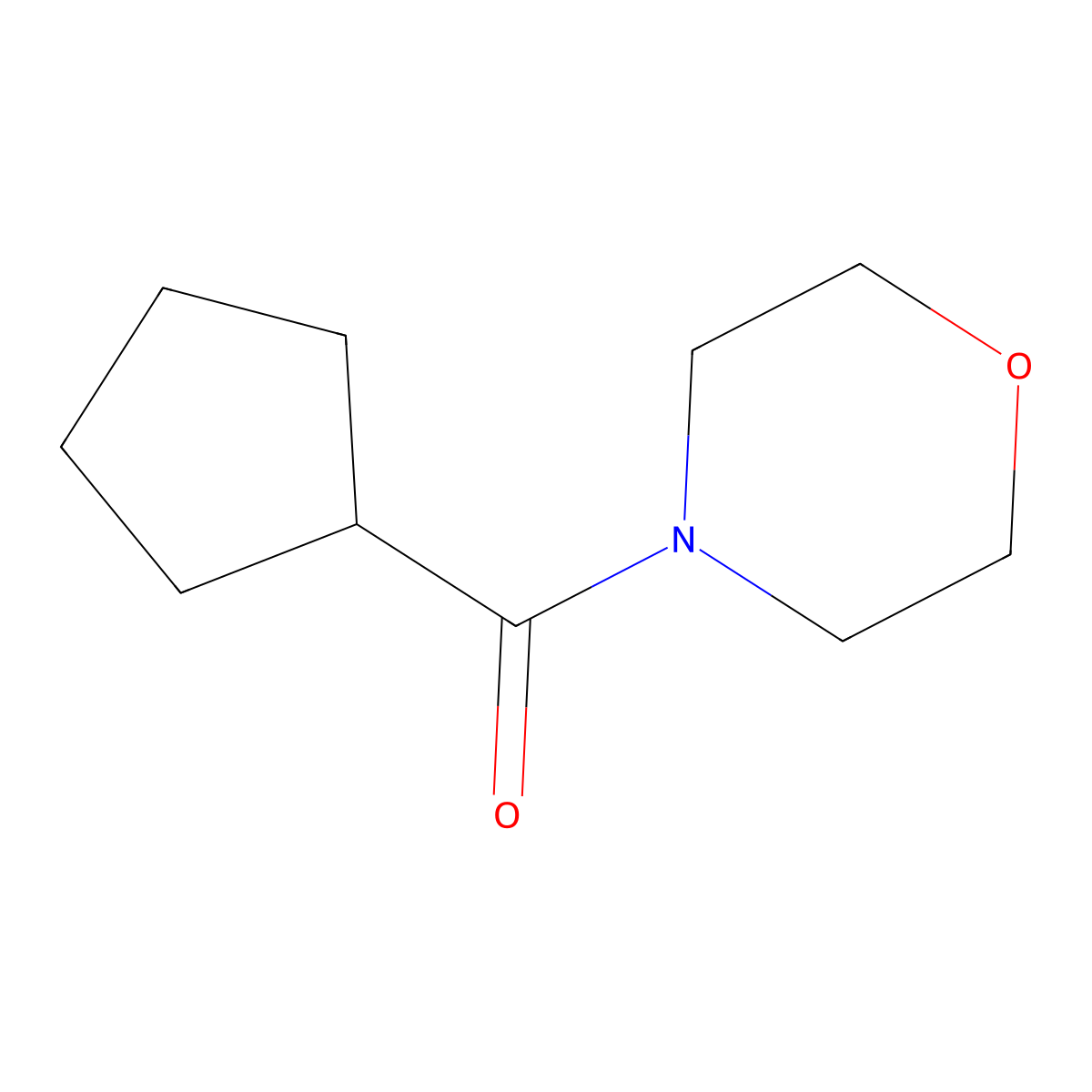 Cyclopentanecarboxylic acid, morpholide molecular structure, CAS 14109-05-8