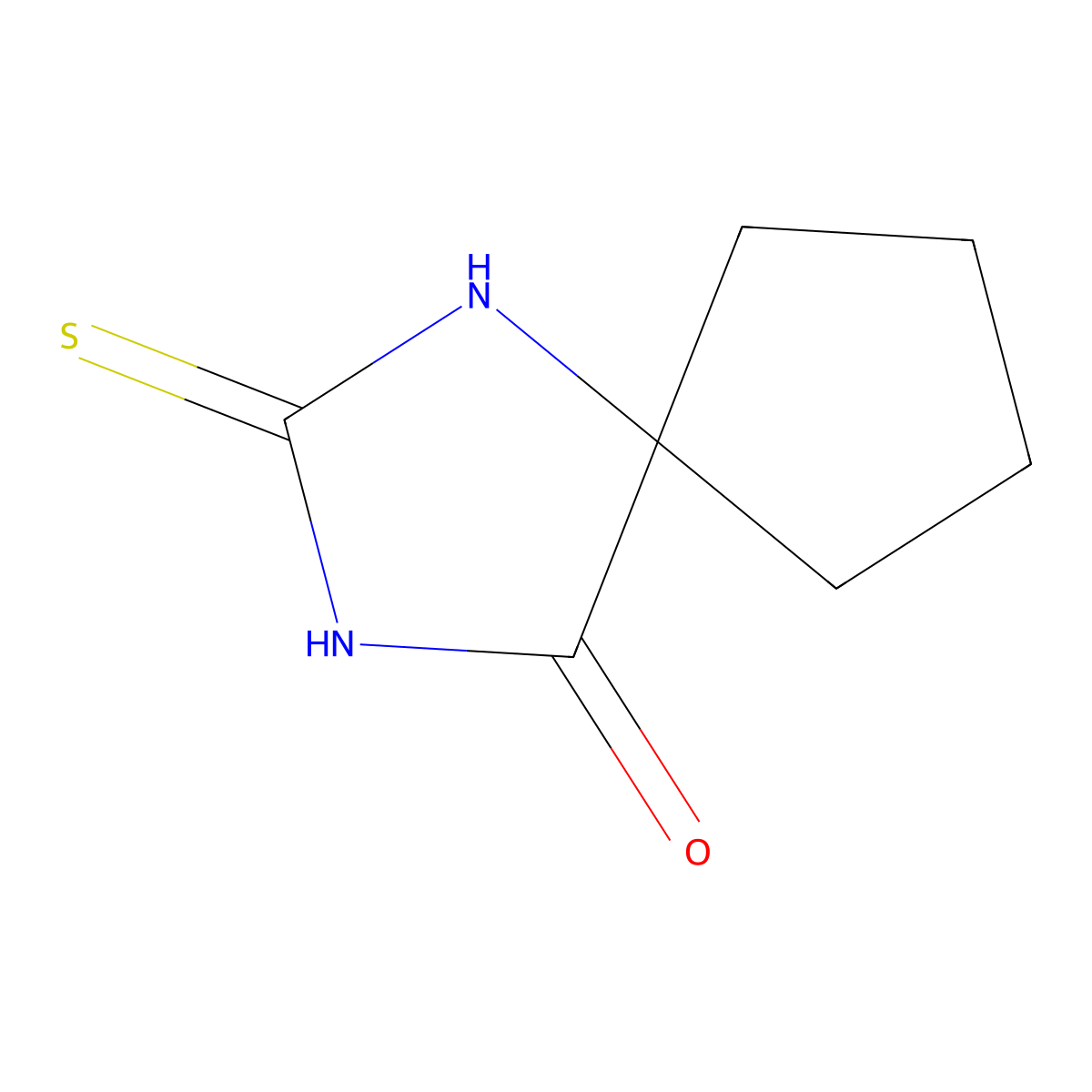 2-Sulfanylidene-1,3-diazaspiro(4.4)nonan-4-one molecular structure, CAS 14109-98-9