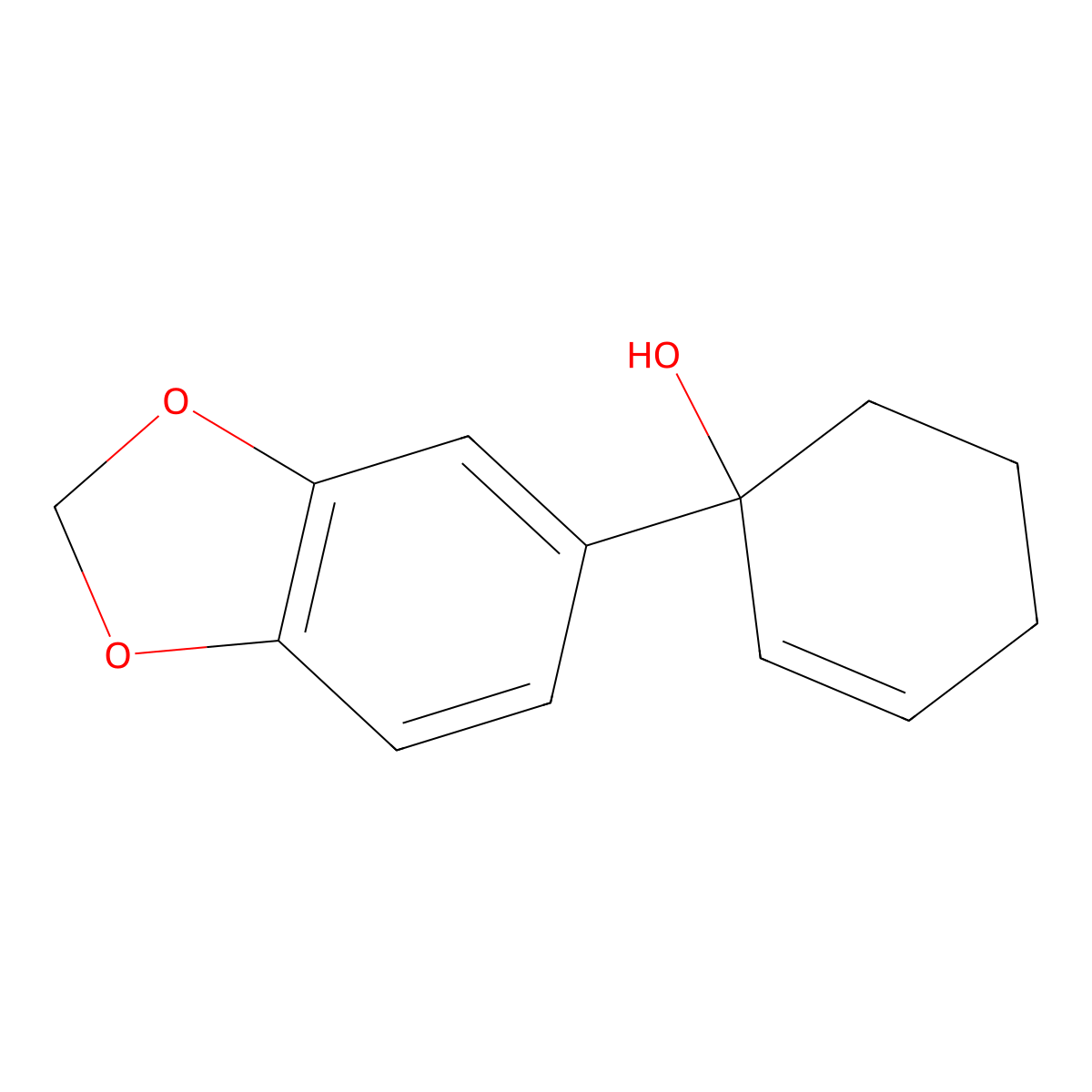 1-(1,3-Benzodioxol-5-yl)-2-cyclohexen-1-ol molecular structure, CAS 141091-10-3