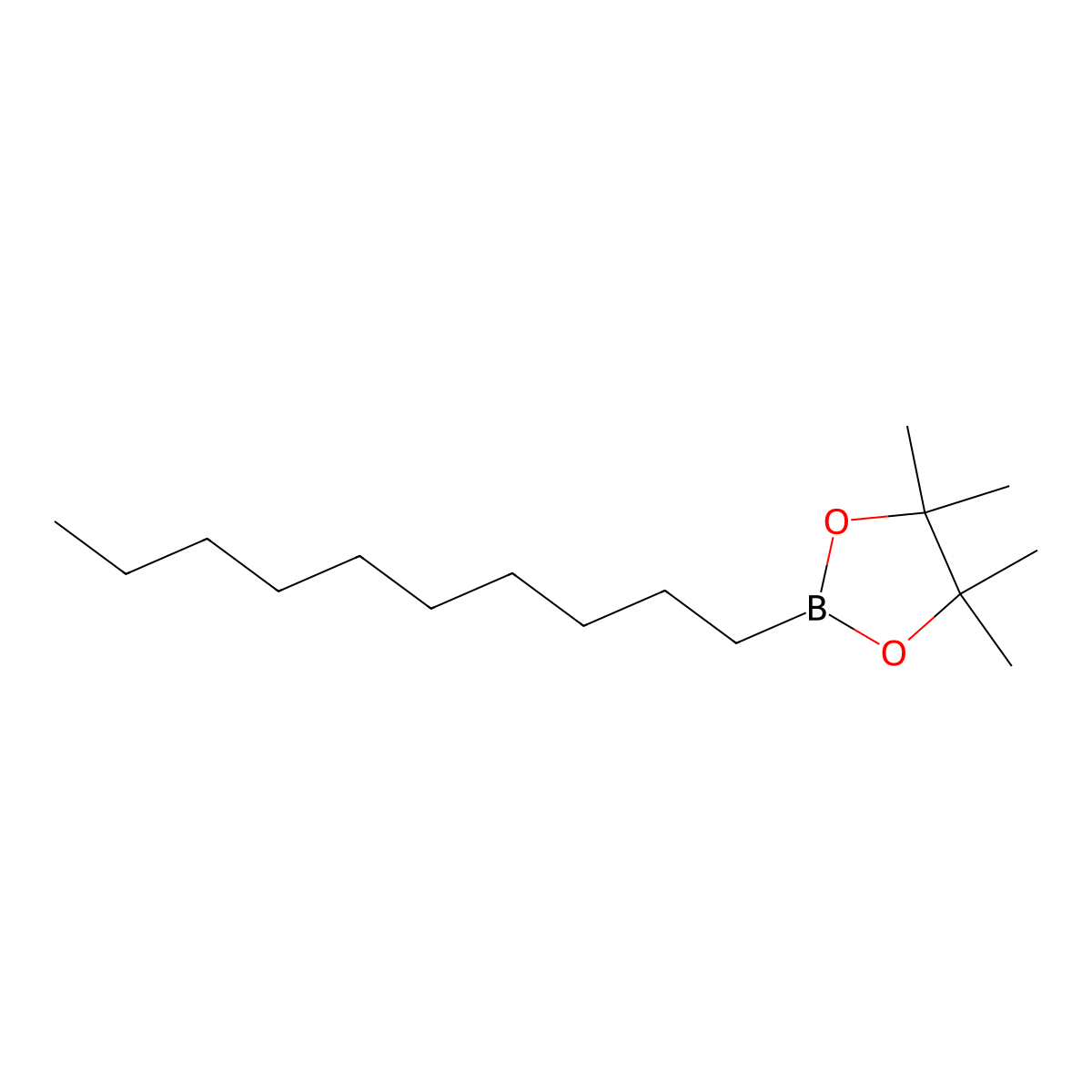 2-Decyl-4,4,5,5-tetramethyl-1,3,2-dioxaborolane molecular structure, CAS 141091-38-5