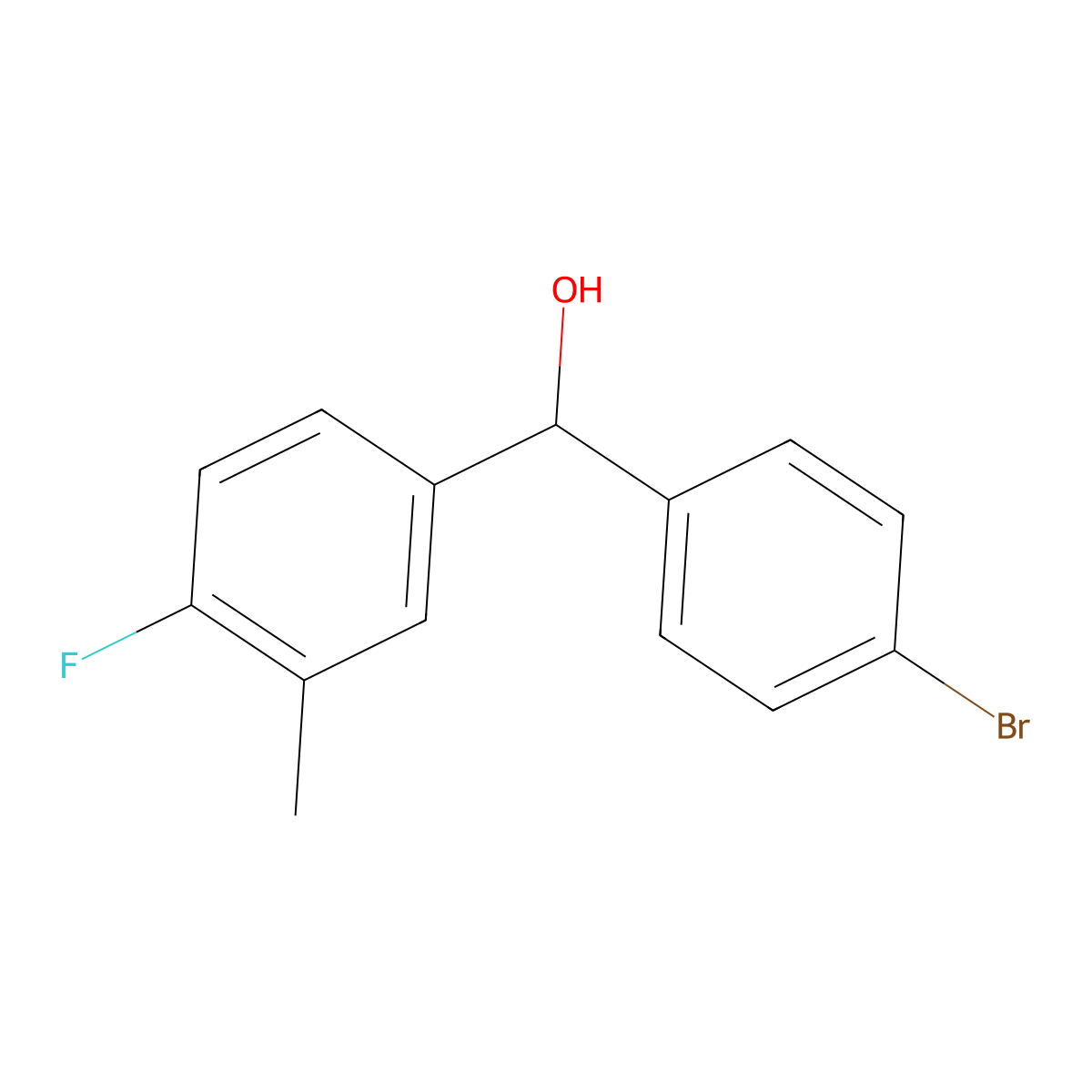 (4-Bromophenyl)(4-fluoro-3-methylphenyl)methanol molecular structure, CAS 1410934-73-4