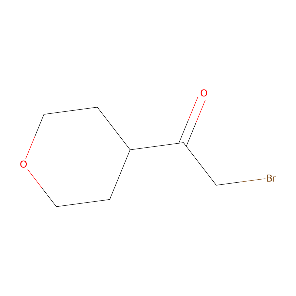 2-Bromo-1-(oxan-4-yl)ethan-1-one molecular structure, CAS 141095-78-5