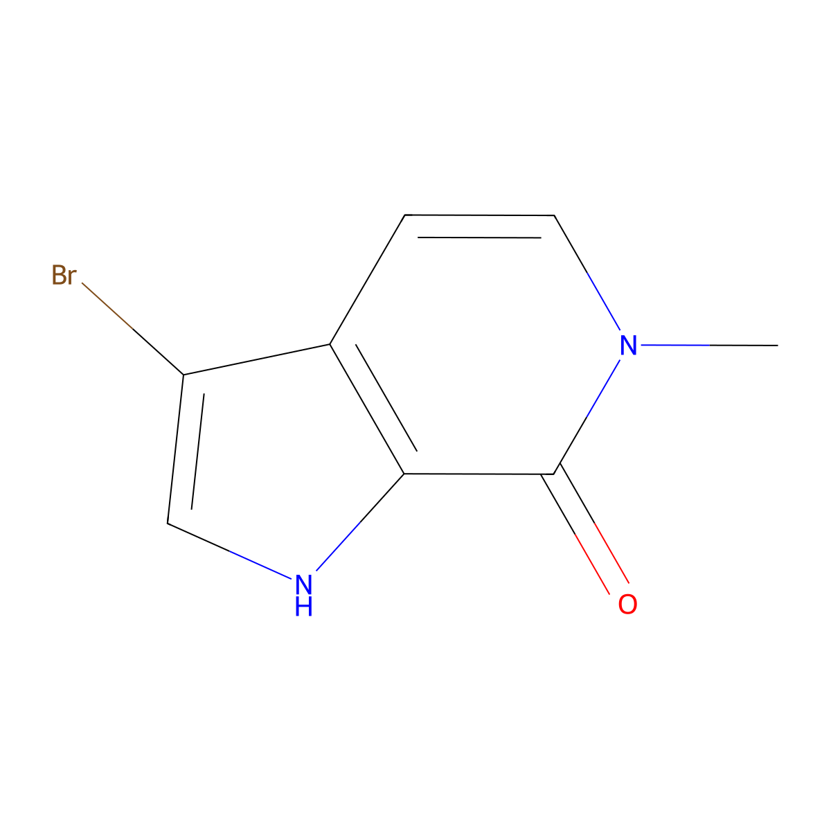 3-bromo-6-methyl-1H-pyrrolo[2,3-c]pyridin-7-one molecular structure, CAS 1410974-52-5