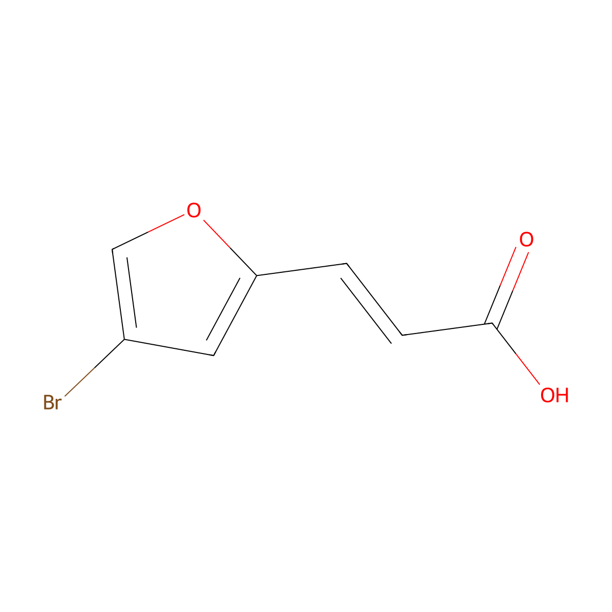 (E)-3-(4-Bromofuran-2-YL)acrylic acid molecular structure, CAS 1410974-73-0