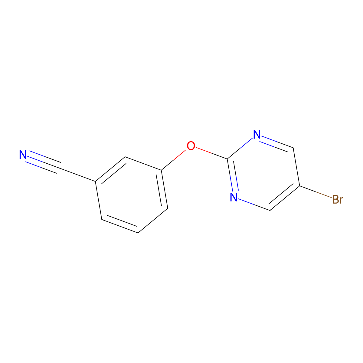 3-[(5-Bromopyrimidin-2-yl)oxy]benzonitrile molecular structure, CAS 1411018-58-0