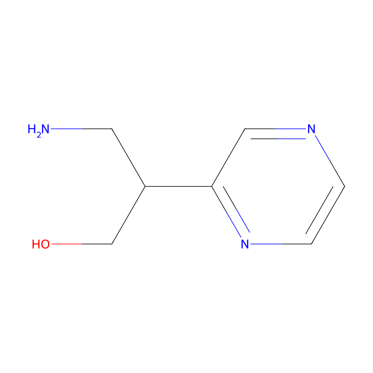 3-Amino-2-(pyrazin-2-yl)propan-1-ol molecular structure, CAS 1411035-05-6