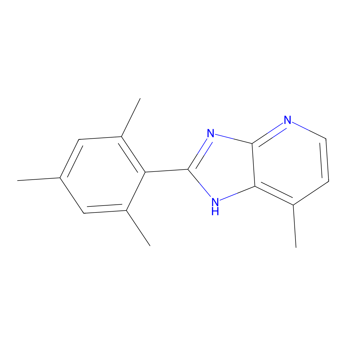 7-methyl-2-(2,4,6-trimethylphenyl)-3H-imidazo[4,5-b]pyridine molecular structure, CAS 1411037-38-1