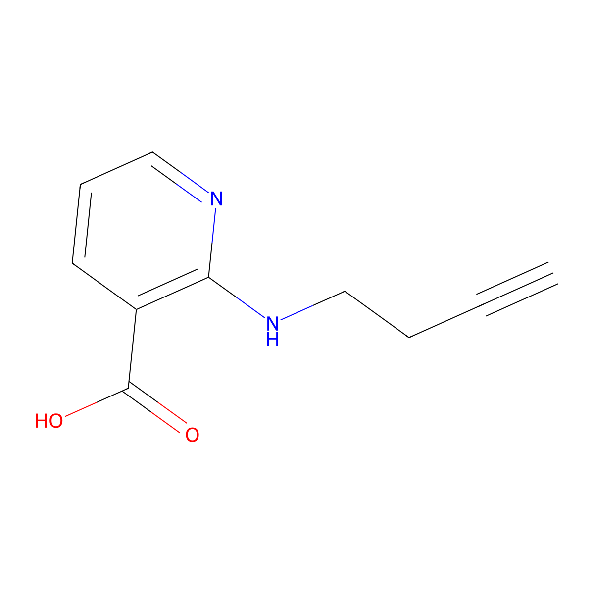 2-[(But-3-yn-1-yl)amino]pyridine-3-carboxylic acid molecular structure, CAS 1411054-32-4