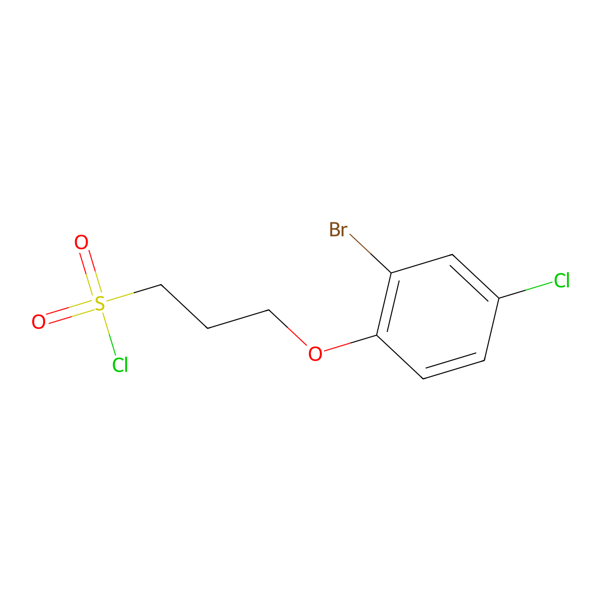 3-(2-Bromo-4-chlorophenoxy)propane-1-sulfonyl chloride molecular structure, CAS 1411054-40-4