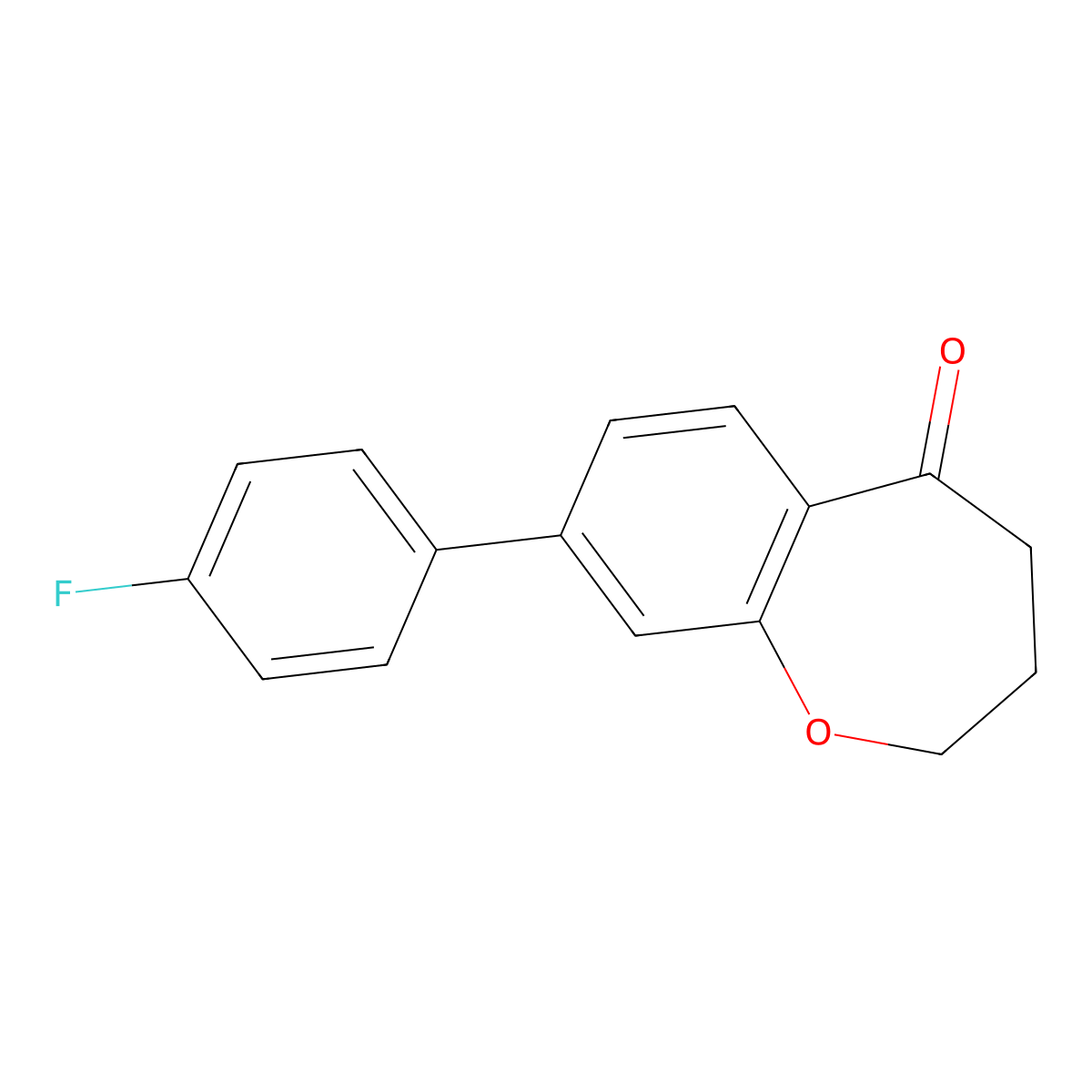 8-(4-Fluorophenyl)-2,3,4,5-tetrahydro-1-benzoxepin-5-one molecular structure, CAS 141106-46-9