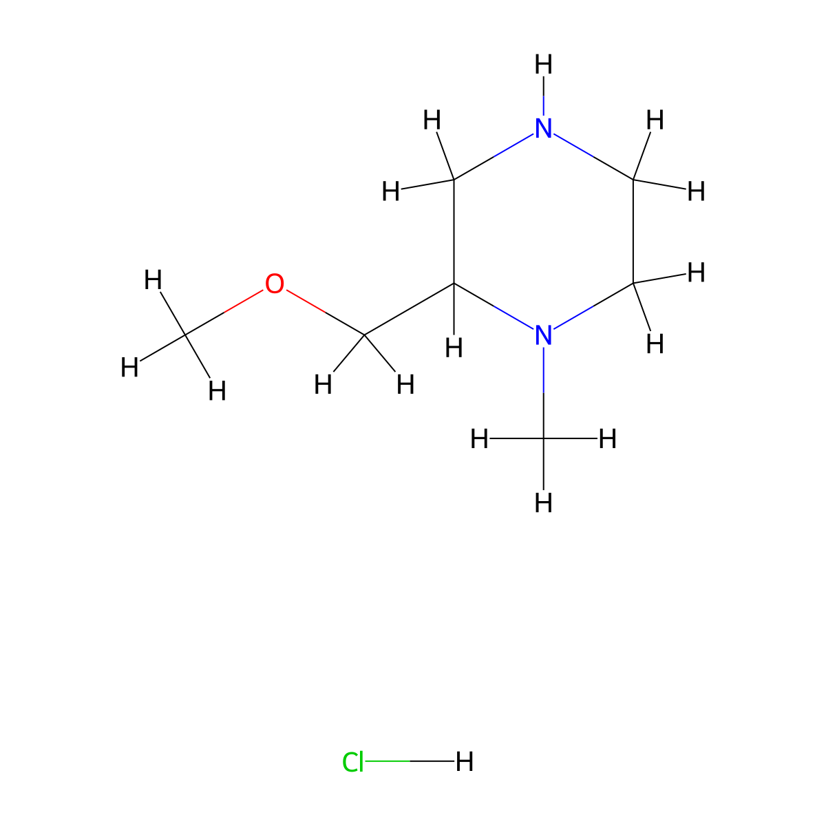 2-(Methoxymethyl)-1-methylpiperazine dihydrochloride molecular structure, CAS 141108-63-6