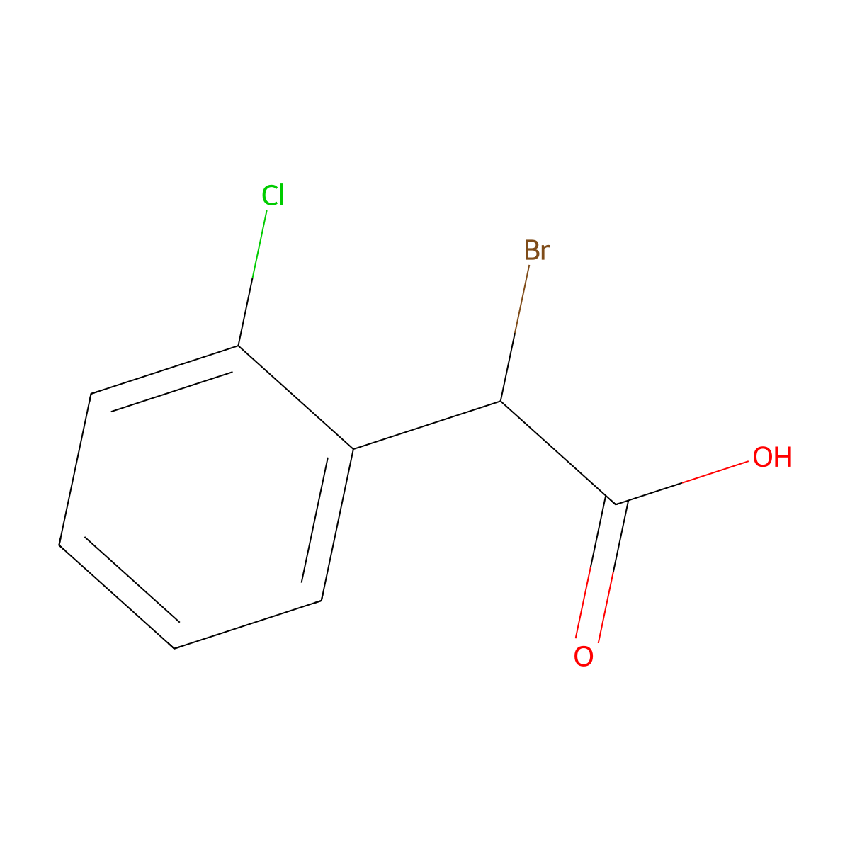 alpha-Bromo-2-chlorobenzeneacetic acid molecular structure, CAS 141109-25-3