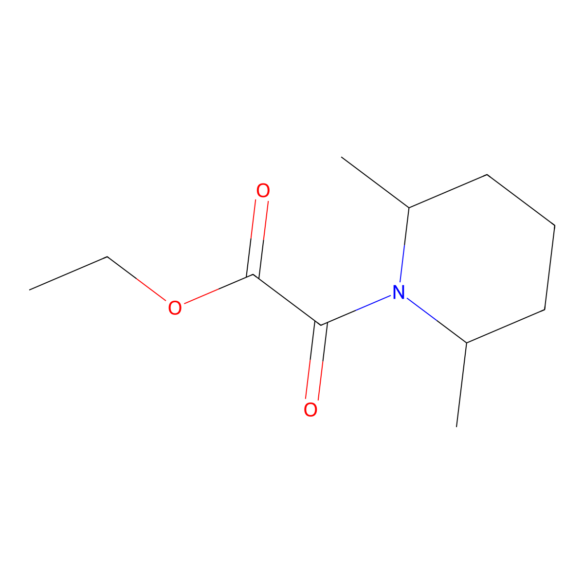 Ethyl 2-(2,6-dimethylpiperidin-1-yl)-2-oxoacetate molecular structure, CAS 141109-44-6