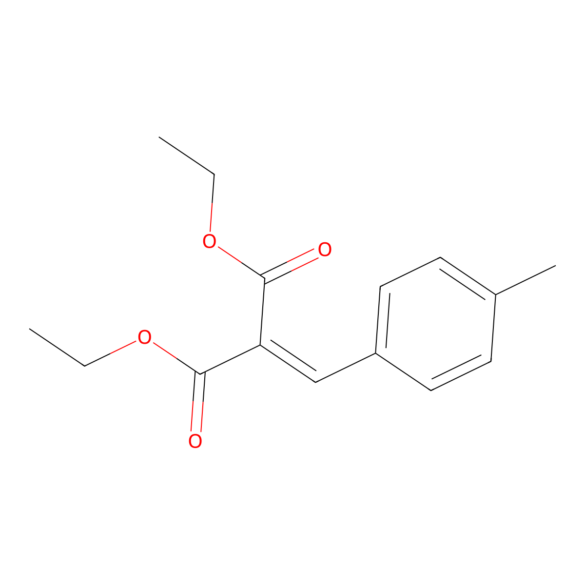 Diethyl ((4-methylphenyl)methylidene)propanedioate molecular structure, CAS 14111-33-2