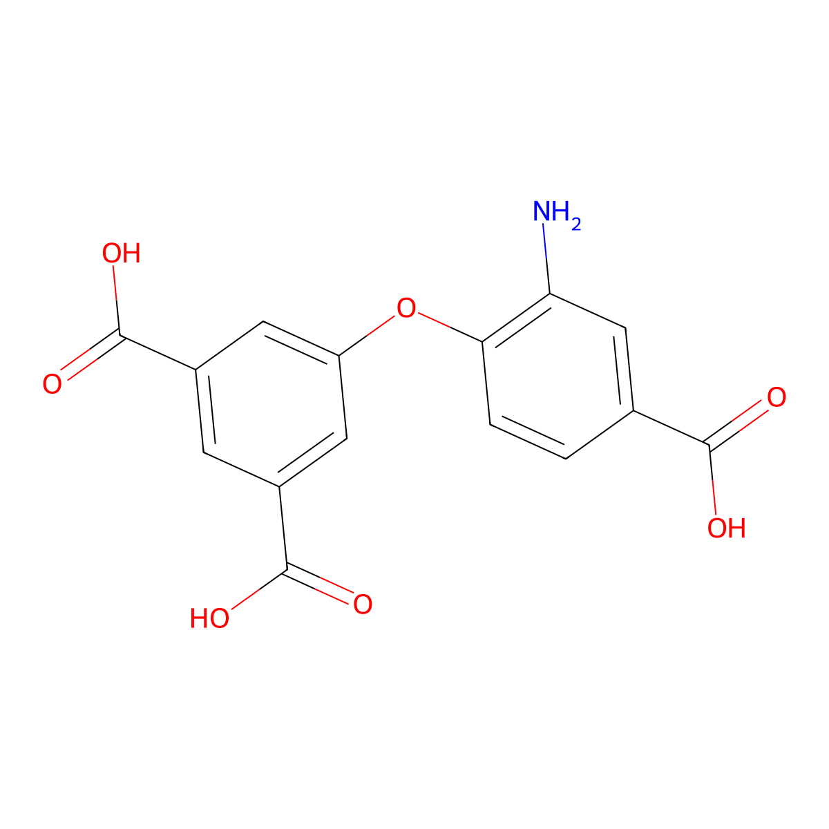 5-(2-Amino-4-carboxyphenoxy)benzene-1,3-dicarboxylic acid molecular structure, CAS 141111-57-1