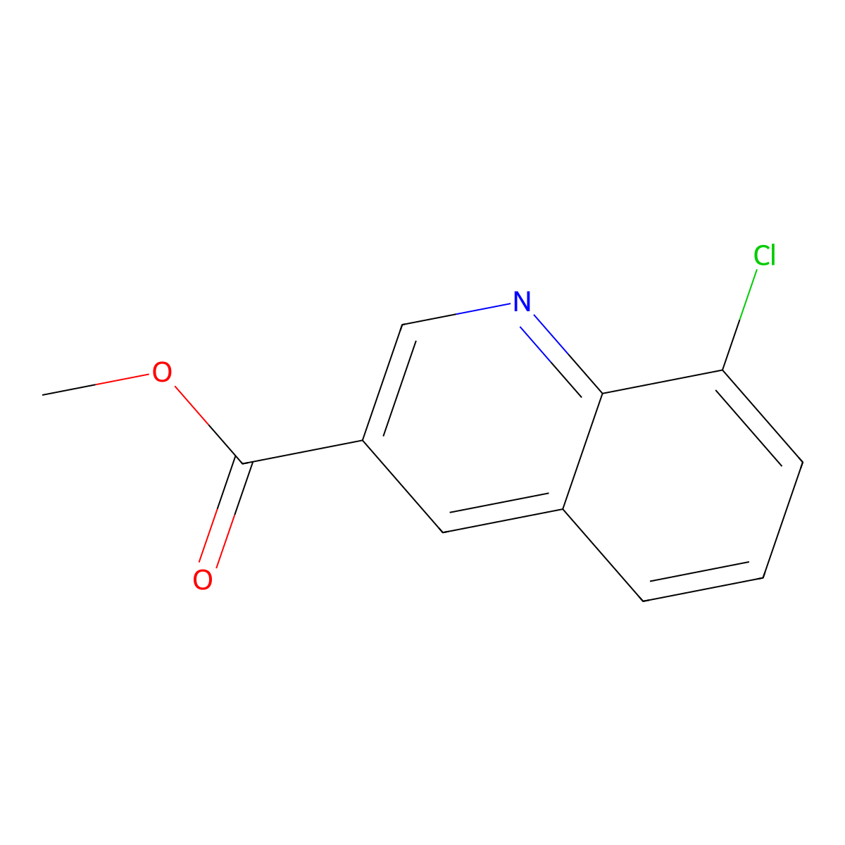 Methyl 8-chloroquinoline-3-carboxylate molecular structure, CAS 141111-59-3