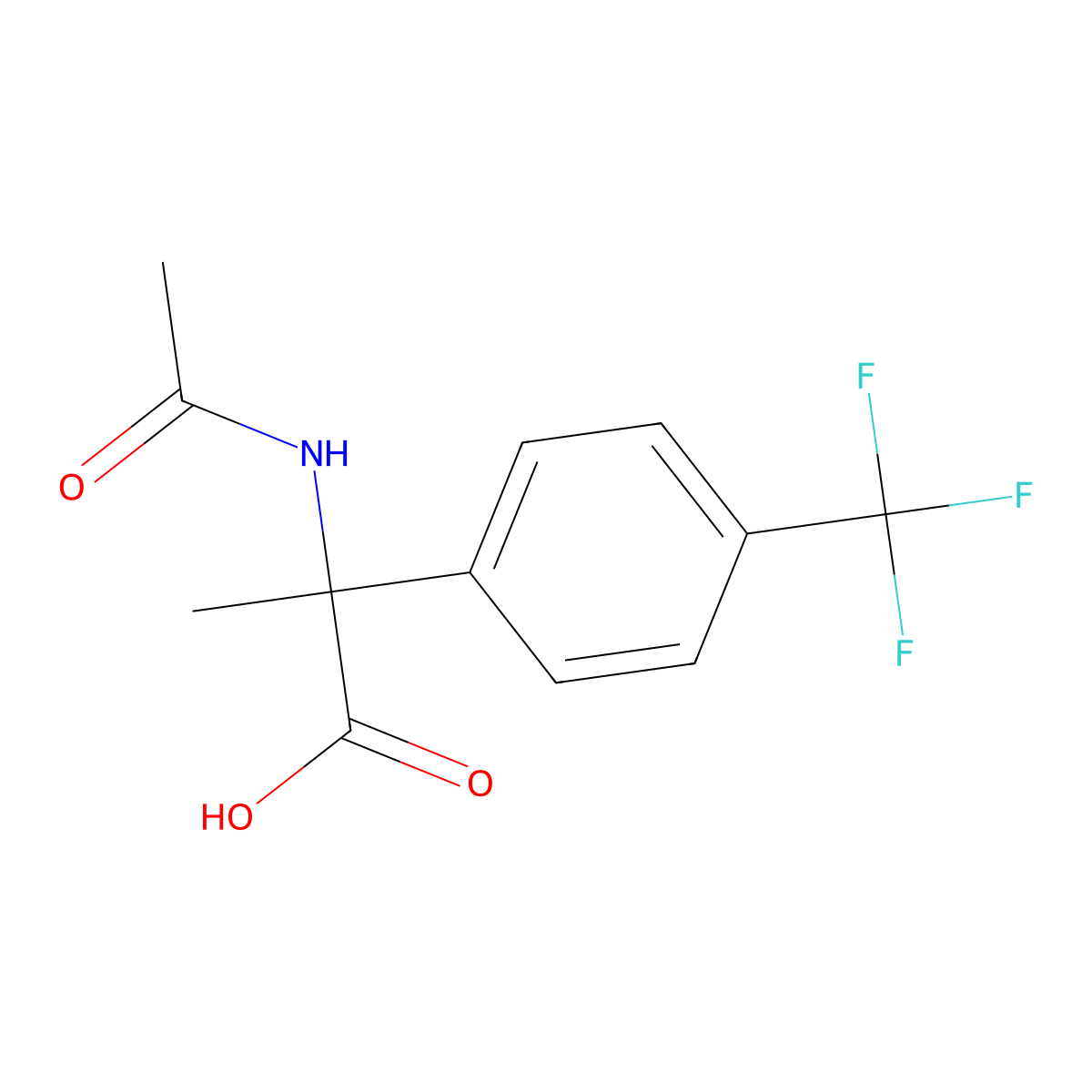 2-Acetamido-2-[4-(trifluoromethyl)phenyl]propanoic acid molecular structure, CAS 1411126-57-2