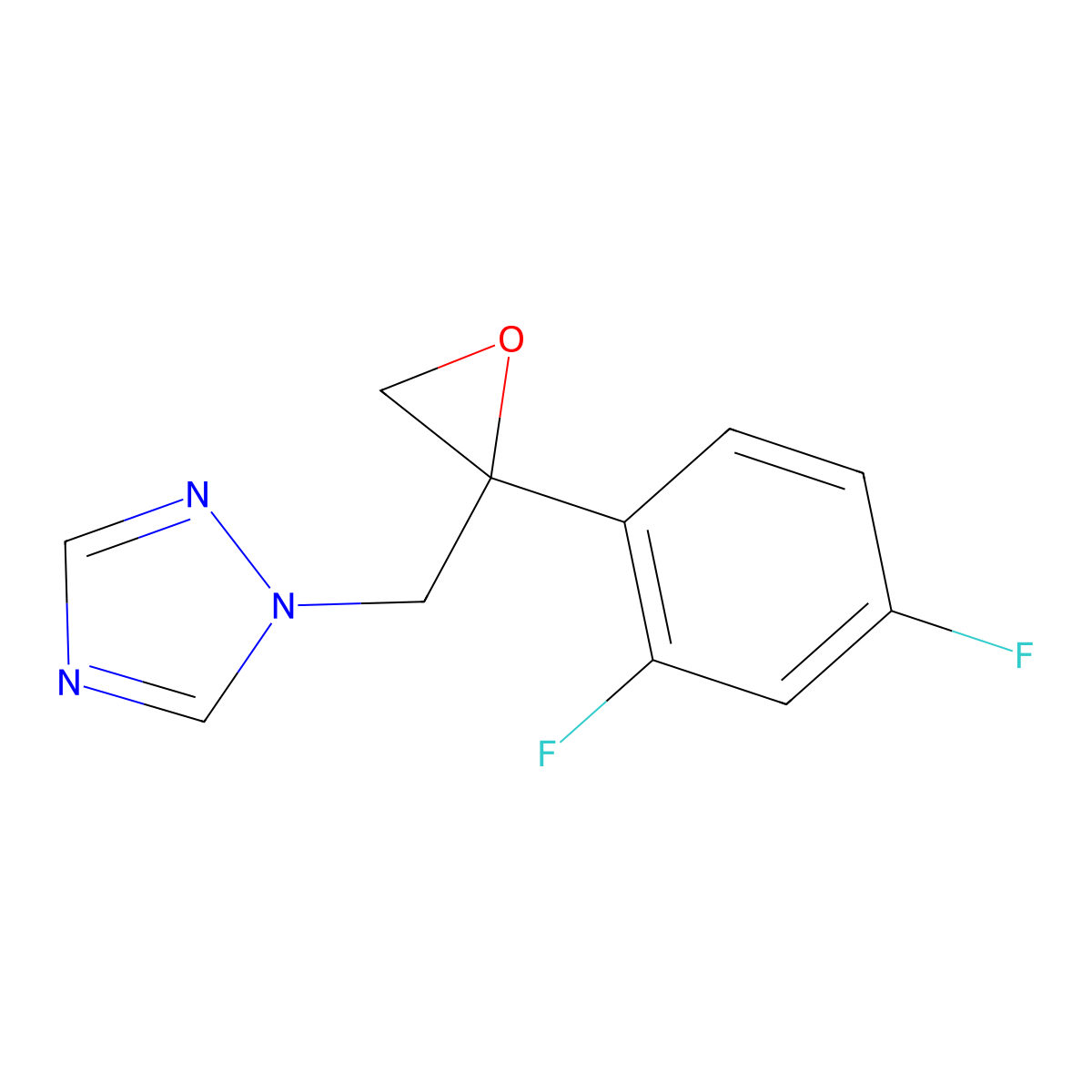1-[[(2S)-2-(2,4-difluorophenyl)oxiran-2-yl]methyl]-1,2,4-triazole molecular structure, CAS 141113-42-0