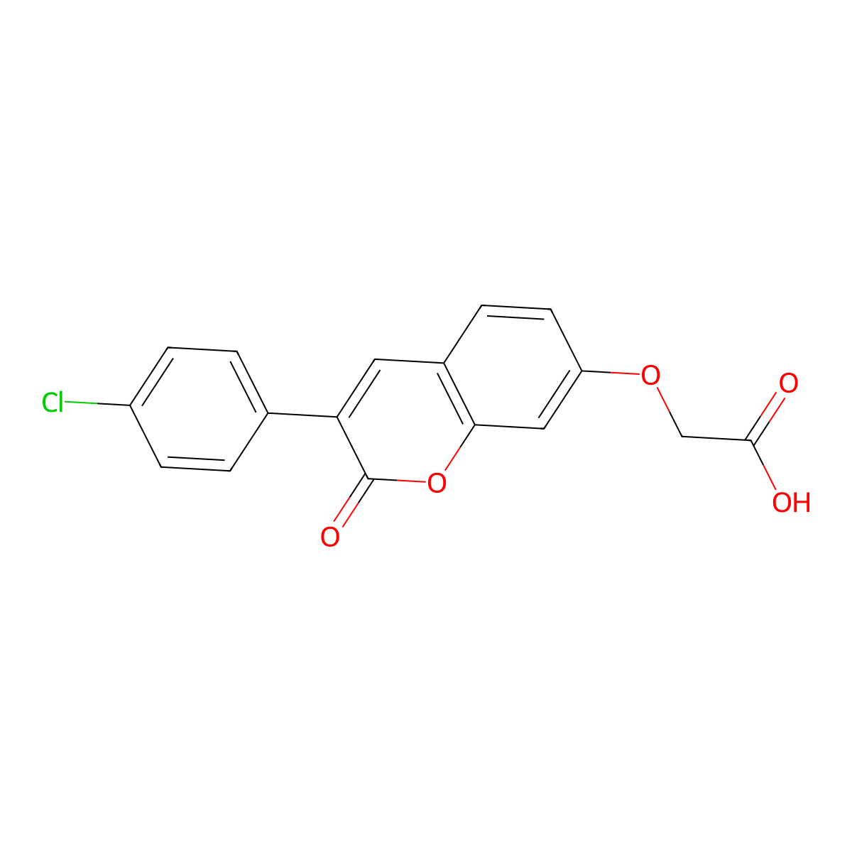 {[3-(4-chlorophenyl)-2-oxo-2H-chromen-7-yl]oxy}acetic acid molecular structure, CAS 141113-52-2