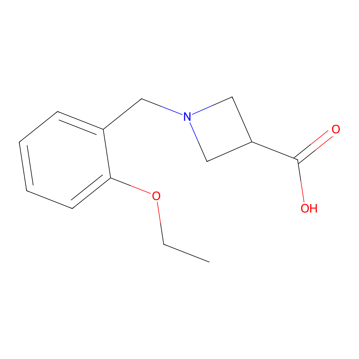 1-[(2-Ethoxyphenyl)methyl]azetidine-3-carboxylic acid molecular structure, CAS 1411148-91-8