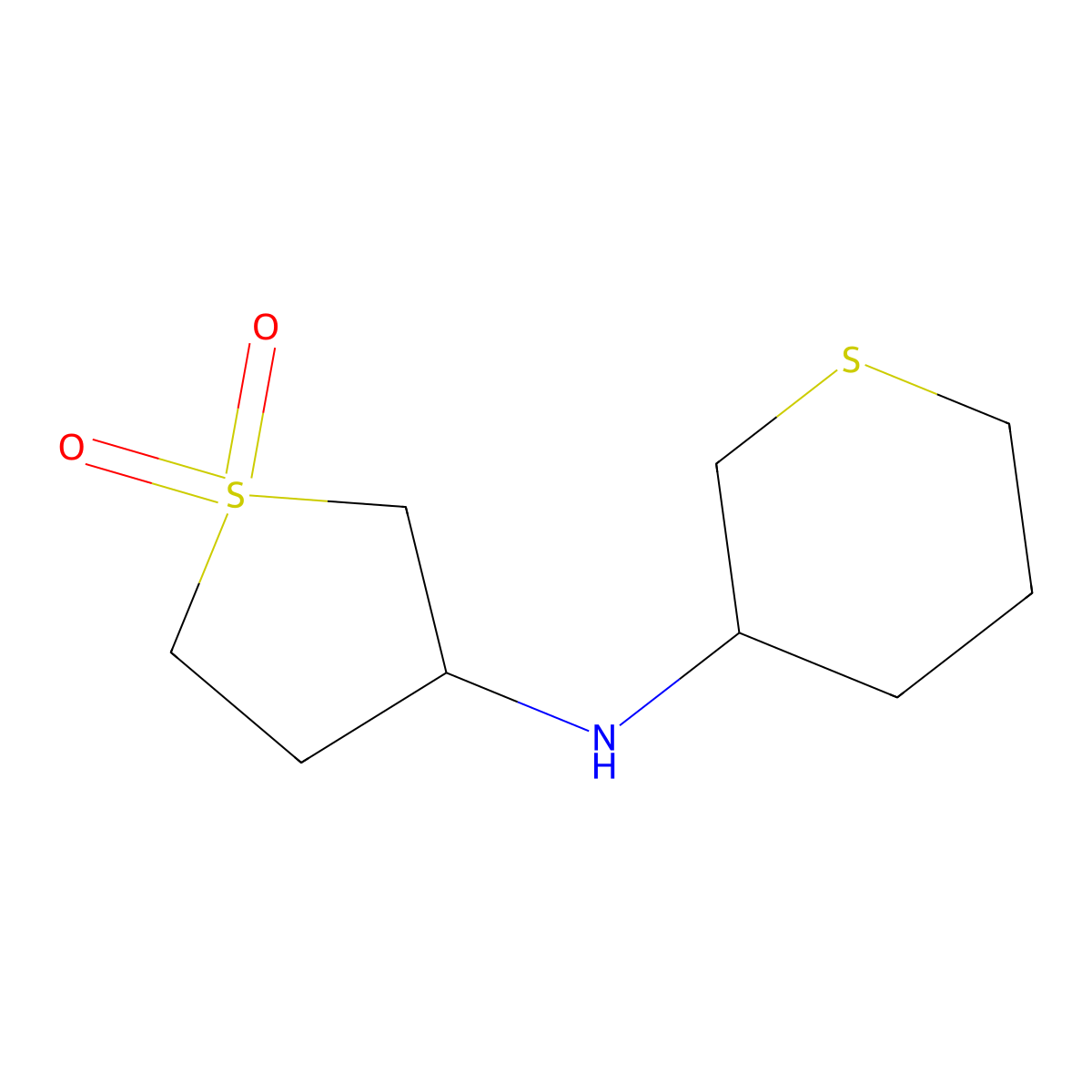 3-[(Thian-3-yl)amino]-1lambda6-thiolane-1,1-dione molecular structure, CAS 1411155-14-0